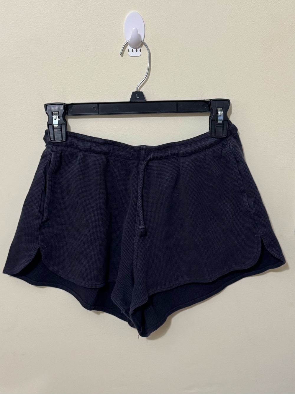 Brandy Melville Black Waffle Knit Athletic Lounge Shorts